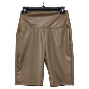 Zenana Vegan Leather Biker Shorts Size Large